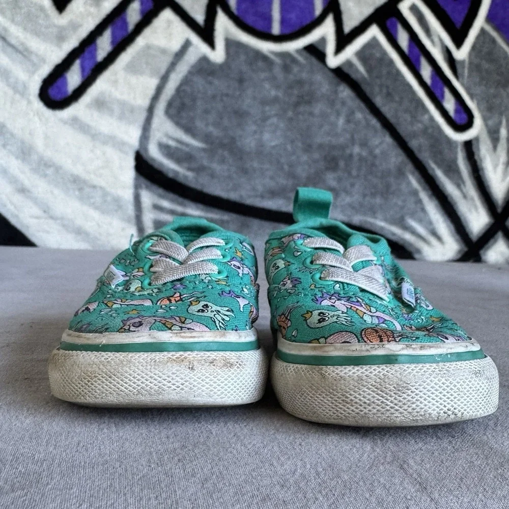 Size 4c - Vans Sea‎ party shoes Youth Green Fish